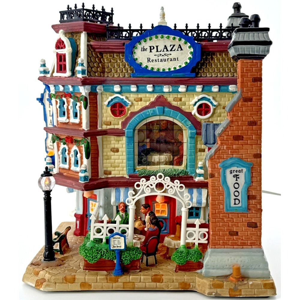 Lemax Christmas Village The Plaza Restaurant #65393 Lighted Building Retired Vtg